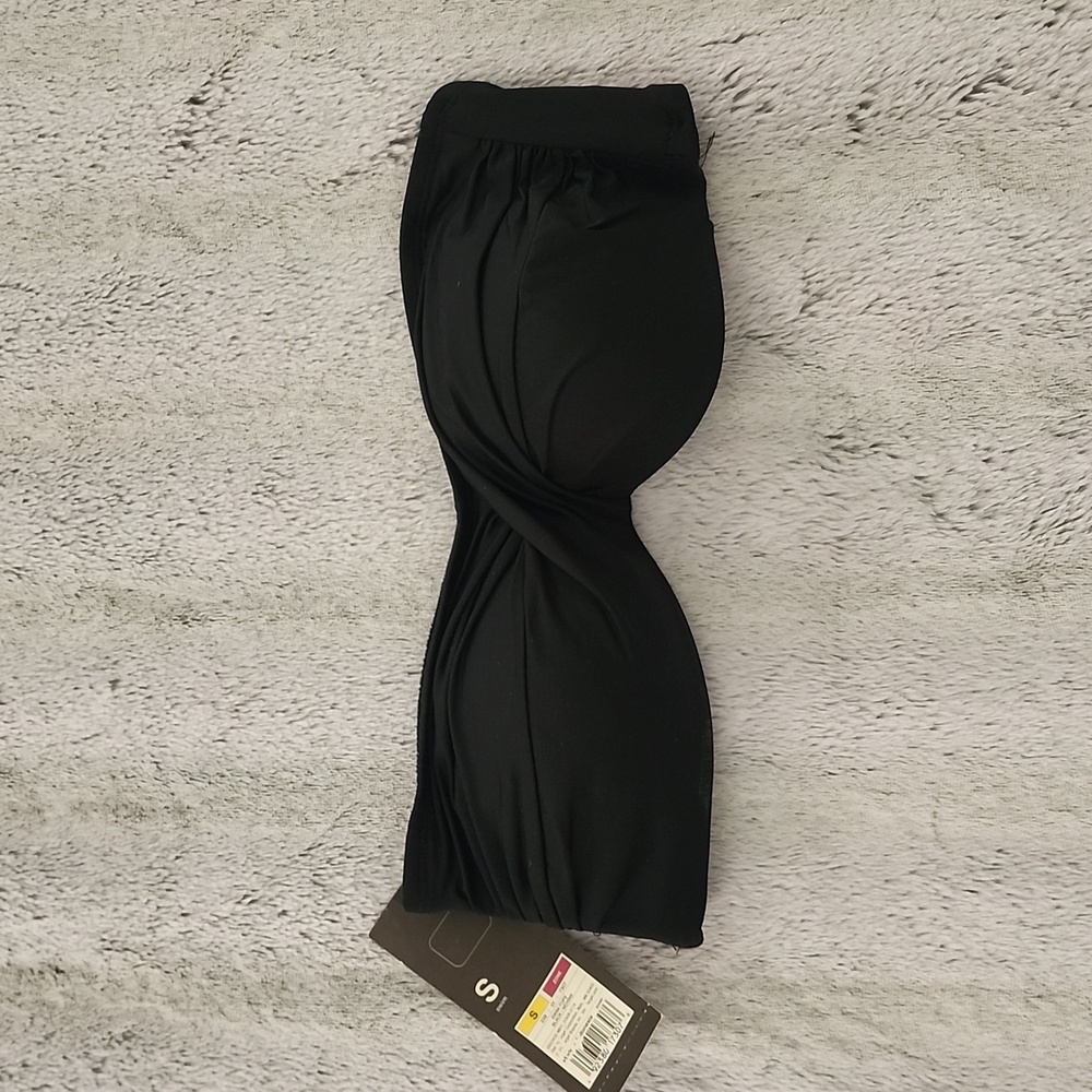 NEW Mossimo Bikini Top Strapless Twist Bandeau Black Size S
